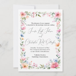 Convite de Casamento Jardim Aquarela