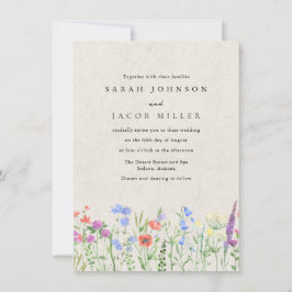 Convite de Casamento Jardim Boho de Flores Silvest