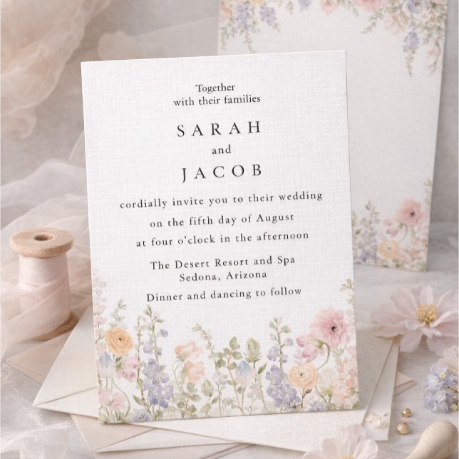 Convite de Casamento Jardim Boho Flor Silvestre (Criador carregado)