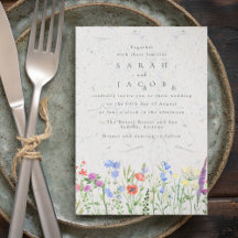 Convite de Casamento Jardim Boho Flor Silvestre