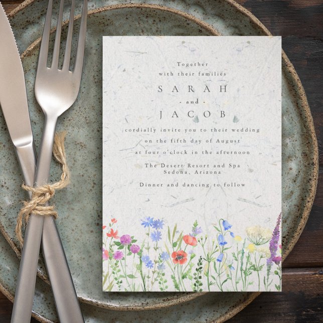 Convite de Casamento Jardim Boho Flor Silvestre (Criador carregado)