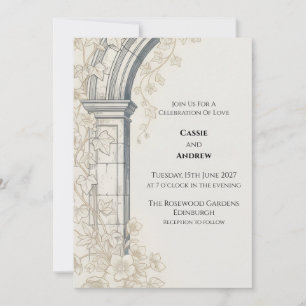 Convite de Casamento Jardim com Arco Floral