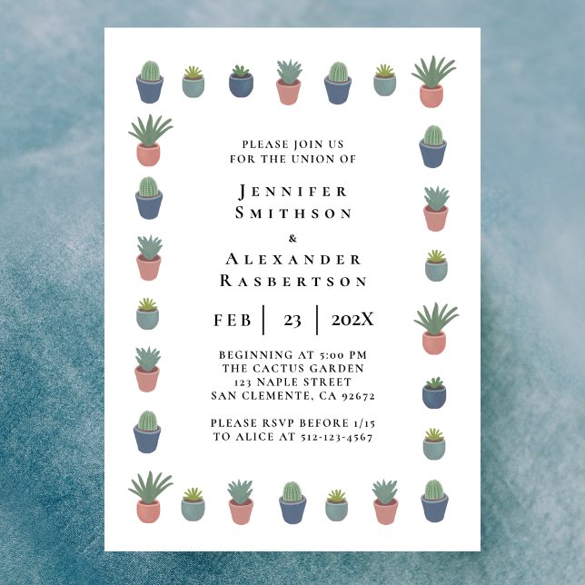 Convite de Casamento Jardim com Plantas em Vasos (Criador carregado)