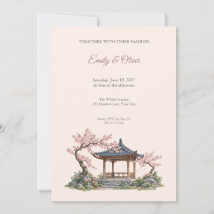 Convite de Casamento Jardim de Cerejeira em Flor