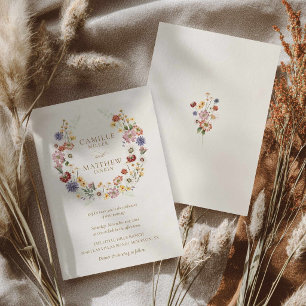 Convite de Casamento Jardim de Flores Silvestres