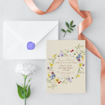 Convite de Casamento Jardim de Flores Silvestres