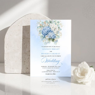 Convite de Casamento Jardim de Hortênsias Azuis At