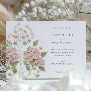 Convite de Casamento Jardim de Hortênsias Elegante