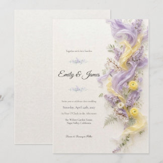 Convite de Casamento Jardim de Lilás Primavera