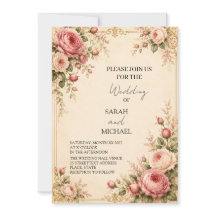 convite de casamento jardim de rosa antiga