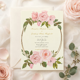 Convite de Casamento Jardim de Rosas Blush