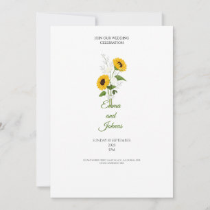 convite de casamento jardim dourado girassol