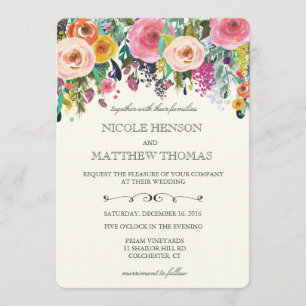 Convite de Casamento Jardim Floral