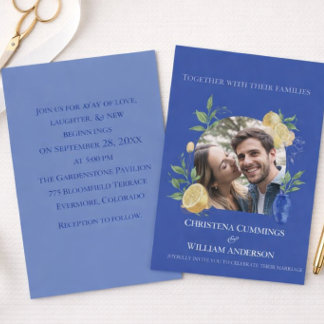 Convite de Casamento Jardim Limão Azul