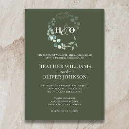 Convite de Casamento Jardim Verde Eucalipto Sage