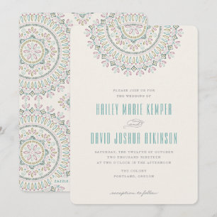 Convite De Casamento Jardin Mandala - Turquesa