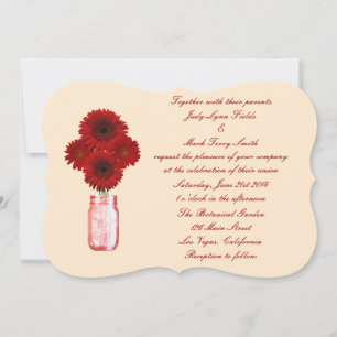 Convite de Casamento Jarro de Pedra com Flores Ver