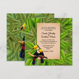 Convite de Casamento Jungle Toucans