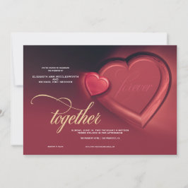 Convite de Casamento Juntos, Para Sempre, Dois Cor