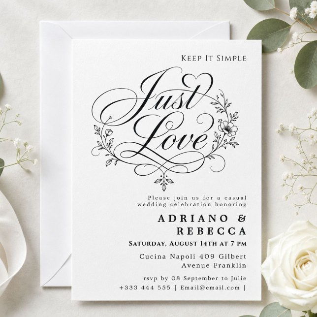 Convite de Casamento Just Love (Criador carregado)