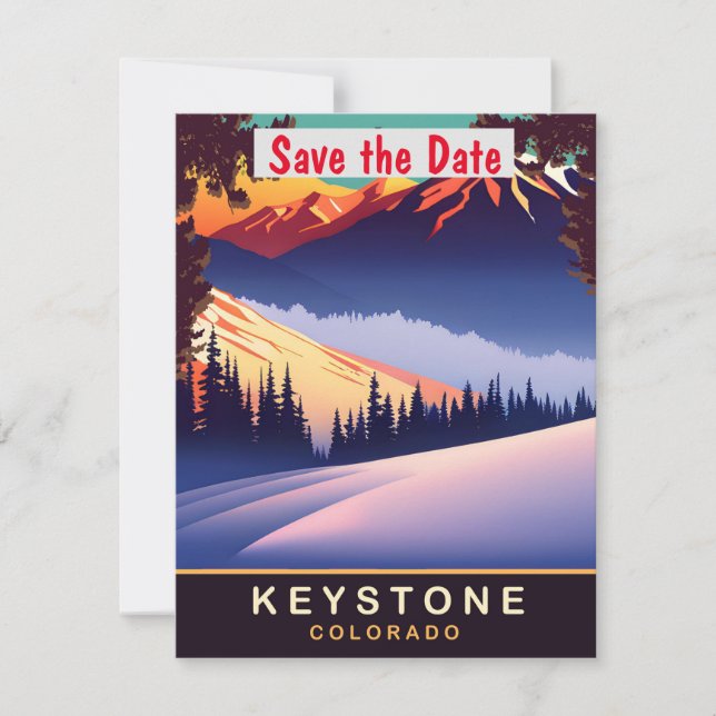 Convite de casamento Keystone Colorado Snowy Peak (Frente)