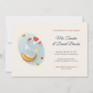 Convite de Casamento Koi e Ondulações do Lago Gink