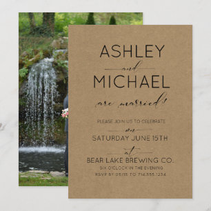 Convite de Casamento Kraft Foto Festa de Casados R