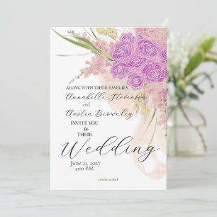 Convite de Casamento La Boca Rosa Sheer com Arco e