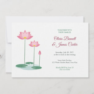 Convite de Casamento Lago de Lótus Rosa