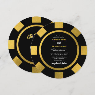 Convite de Casamento Las Vegas Poker Chip The Perf