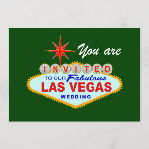 Convite de Casamento Las Vegas VERDE