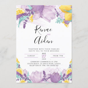 Convite de Casamento Lavanda, Convite de Verão