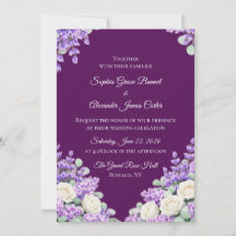 Convite de Casamento Lavanda e Lilases