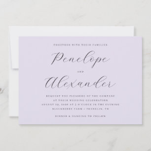 Convite de Casamento Lavanda Elegante