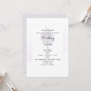 Convite de Casamento Lavanda Noiva Pais Listados