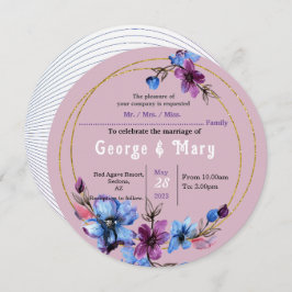 Convite de Casamento Lavendra Circle