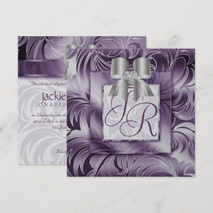 Convite de casamento Leaf Floral Purple Arco 2