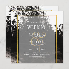 Convite de casamento LeahG Black Dourado INK