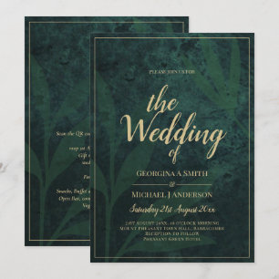 Convite de casamento LeahG Emerald Forest Green Go