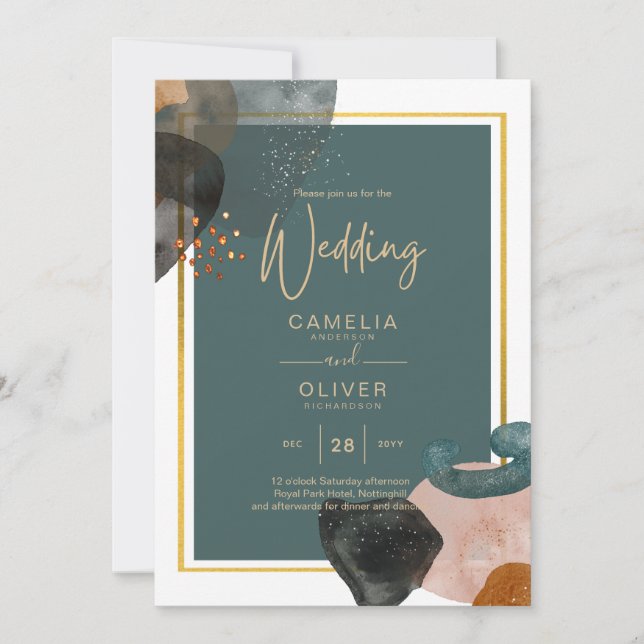 CONVITE DE CASAMENTO Leahg TONS TERROSOS EM VERDE- (Frente)