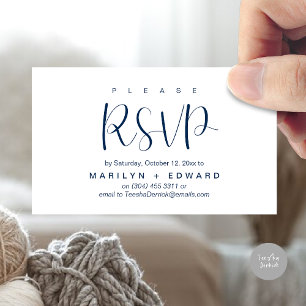 Convite de Casamento Lembrete de RSVP Cartão Inclu