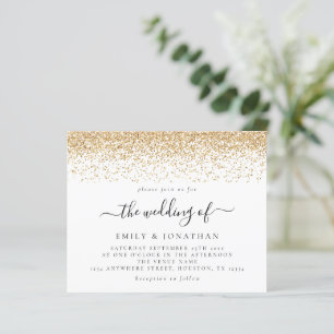 Convite de casamento Lente Dourada Elegante de Orç