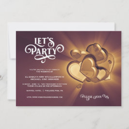 Convite de Casamento Let's Party