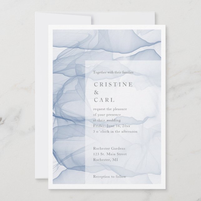 Convite de casamento leve e aéreo (Frente)