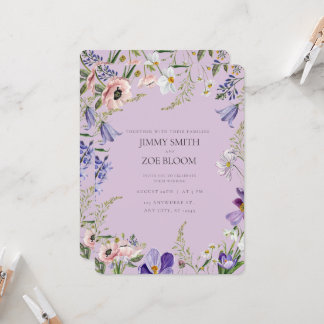 Convite de casamento lilac