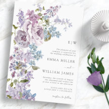 Convite de Casamento Lilás Elegante