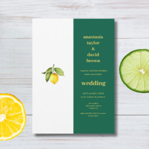 Convite de Casamento Limão Verde Amarelo