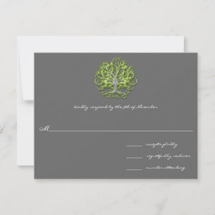 Convite de Casamento Lime Swirl Tree Roots of Love