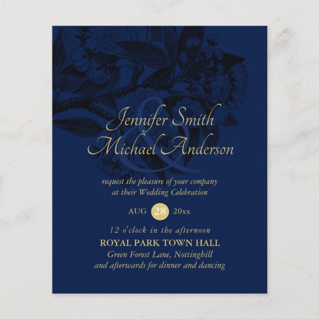 Convite De Casamento Linart Da Flor Botânica Vinta (Frente)