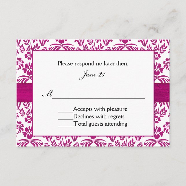 Convite de Casamento Lírio Stargazer Damask (Frente)